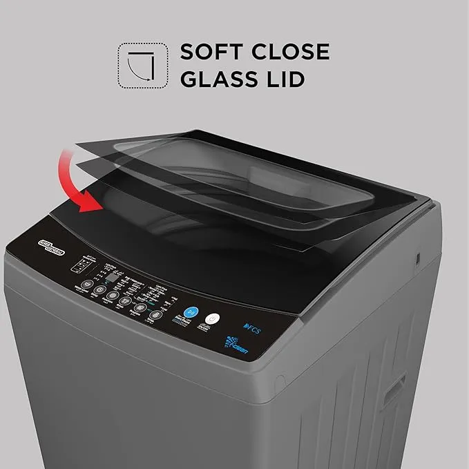Super General 11.5KG Fully Automatic Top Load Washing Machine With 700 RPM, 8 Wash Programs, Soft Close Glass Lid, LED Display, Child Lock, Drum Clean, Delay Start & Auto Balance SGW1252S Dark Silver 5