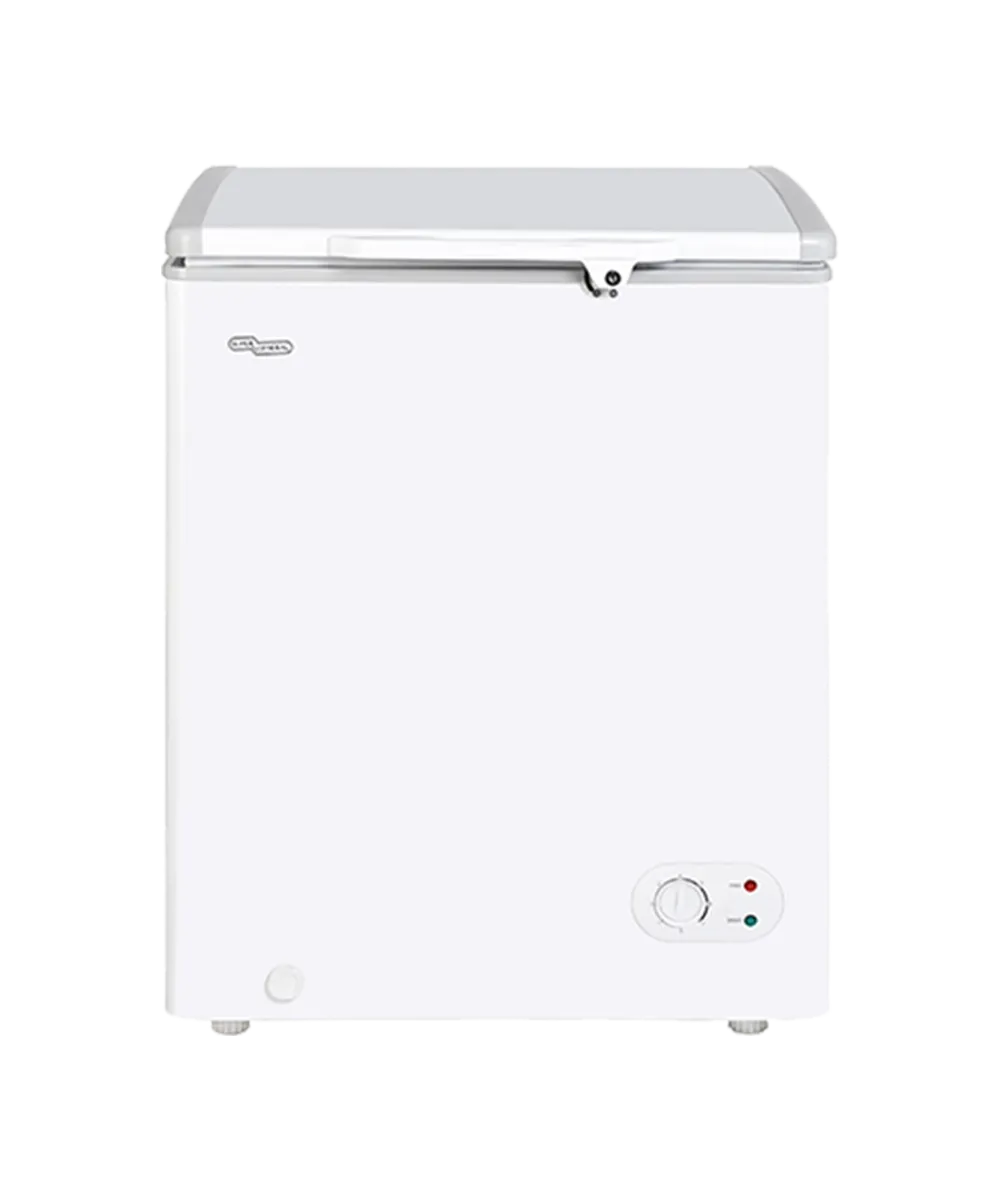 Super General 150L Chest Freezer – SGF155HE Single Door Deep Freezer with Aluminum Lining, R134a Refrigerant, Lock & Key, Storage Basket & Castor Wheels