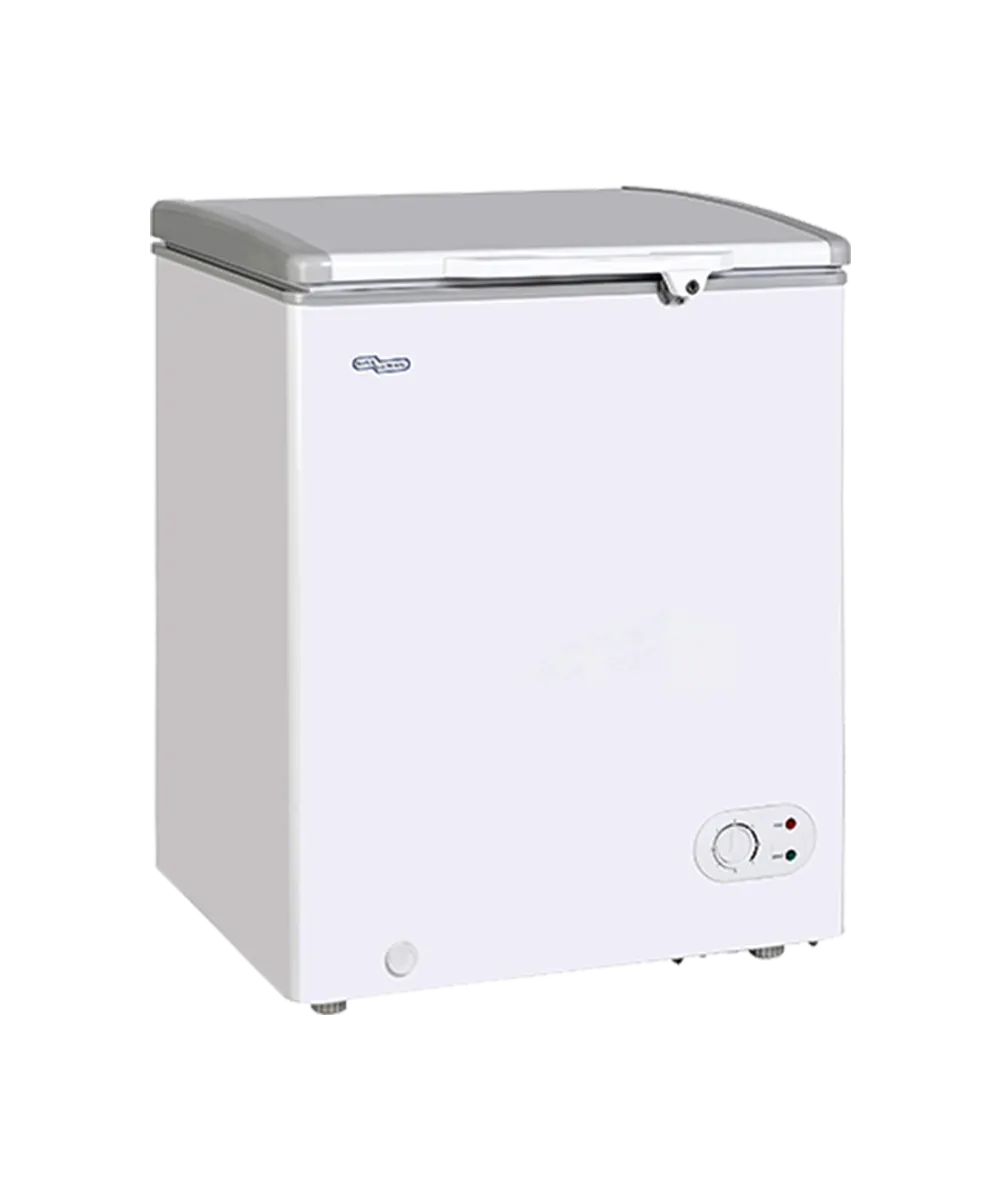 Super General 150L Chest Freezer – SGF155HE Single Door Deep Freezer with Aluminum Lining, R134a Refrigerant, Lock & Key, Storage Basket & Castor Wheels