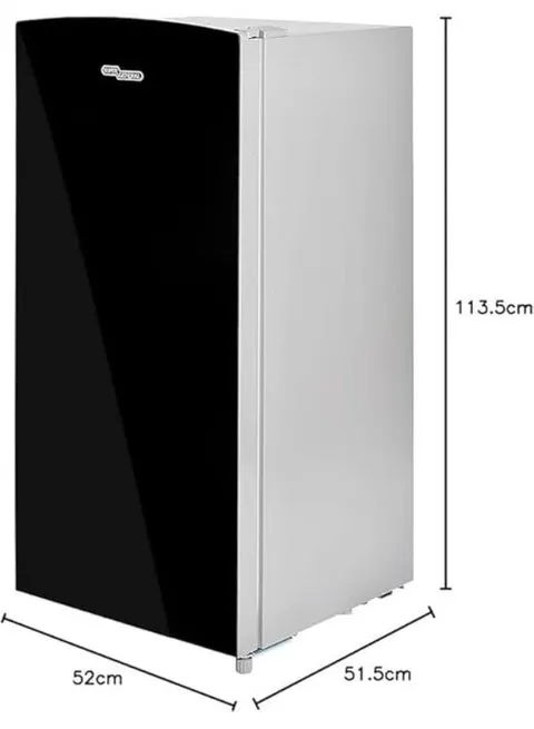 Super General 170 Liters Gross Volume Compact Refrigerator SGR186E Beverage Fridge With Mirrored Glass Door Freezer Box Black/Silver 2