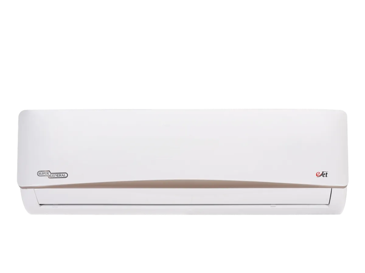 Super General 2.0 Ton (23200 BTU) Rotary Split Air Conditioner With Rotary Compressor, T3 Climate, 4 Way Swing, Turbo Mode, Gold Fin, Auto Restart, Sleep Mode, Hidden Display & Timer SGS256GE White
