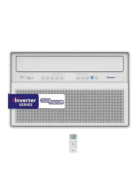 Super General 2.0 Ton Inverter Window Air Conditioner With T3 Inverter Compressor, R410A Refrigerant, Gold Fin, 6-in-1 Filter & Auto Swing SGA24i White