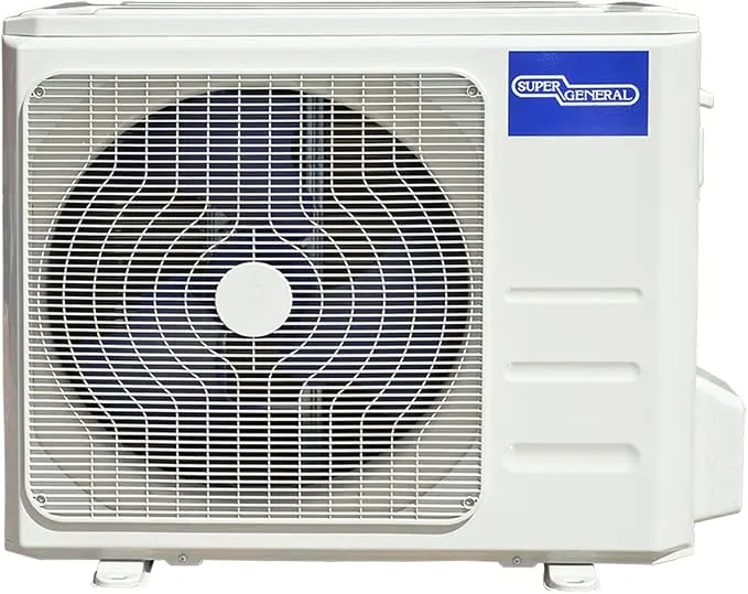 Super General 2.5 Ton (28000 BTU) Rotary Split Air Conditioner With Rotary Compressor, T3 Climate, 4 Way Swing, Gold Fin, Turbo Mode, Eco Mode, Follow Me Function, Auto Restart & Hidden Display SGS316GE White