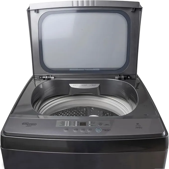 Super General 20KG Fully Automatic Top Load Washing Machine With 8 Wash Programs, LED Display, Quick Wash, Child Lock, Power Off Memory, Soft Close Glass Lid & Large Capacity Drum SGW2022 Silver 2