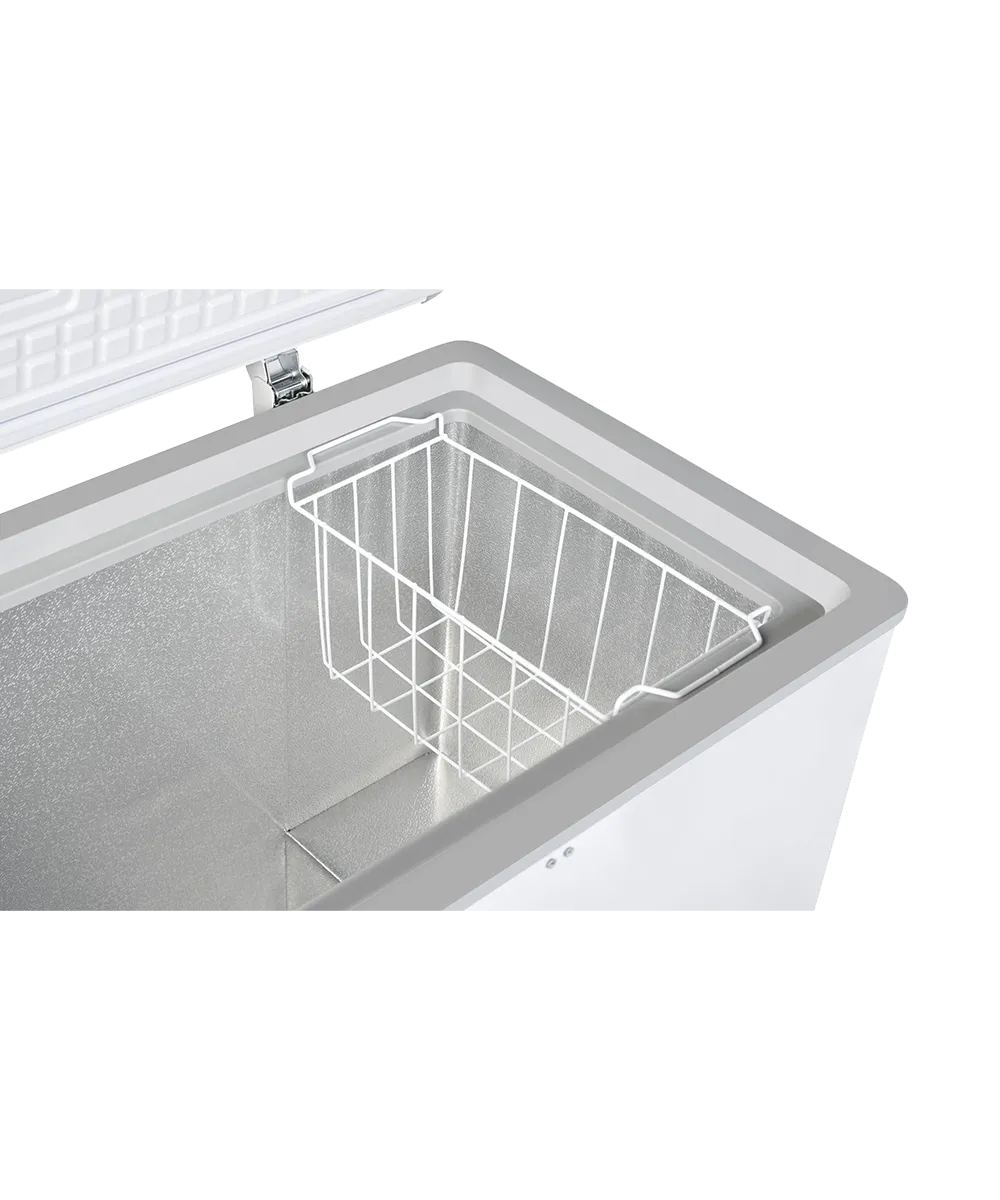 Super General 250L Chest Freezer – SGF244HE Single Door Deep Freezer with Aluminum Lining, R134a Refrigerant, Lock & Key, Storage Basket, Interior Lamp & Castor Wheels 4