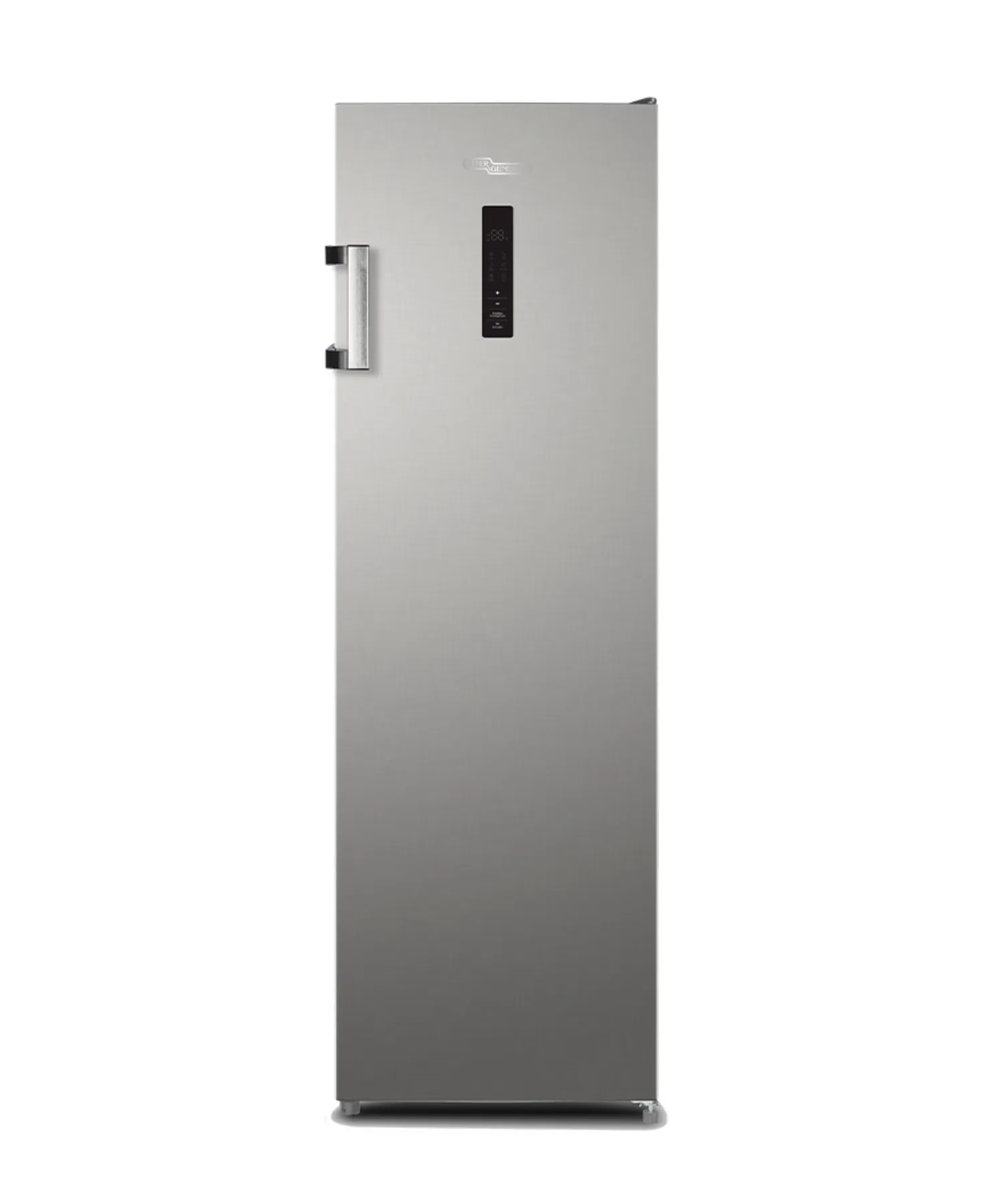 Super General 270L Upright Freezer With Inverter Compressor, No Frost Cooling, Digital Display, LED Display With Digital Control, Twist Ice Maker & Reversible Door SGUF381NFDCI Inox