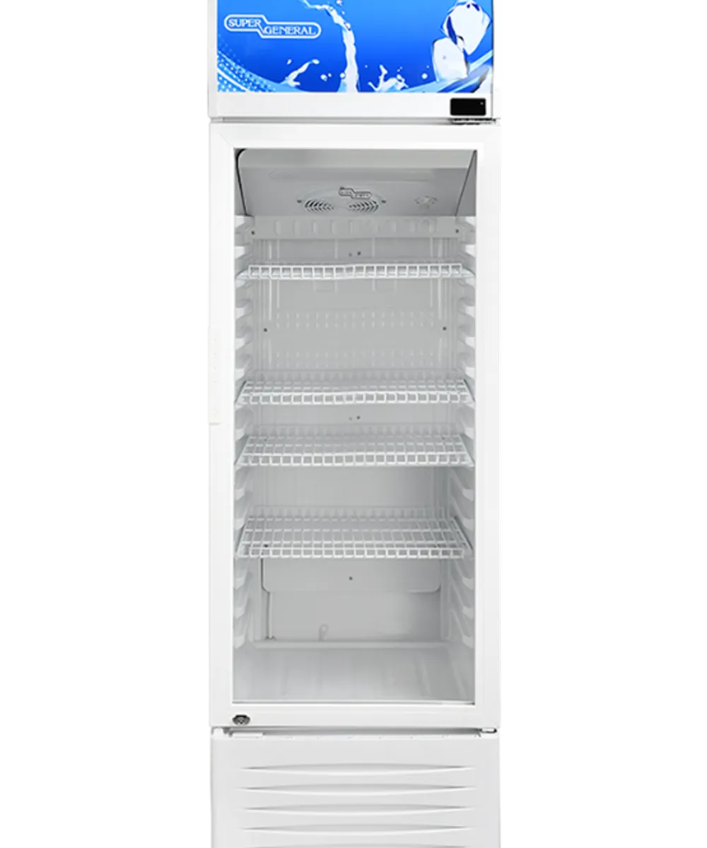 Super General 295L Double Layered Glass Single Door Chiller SGSC298 White