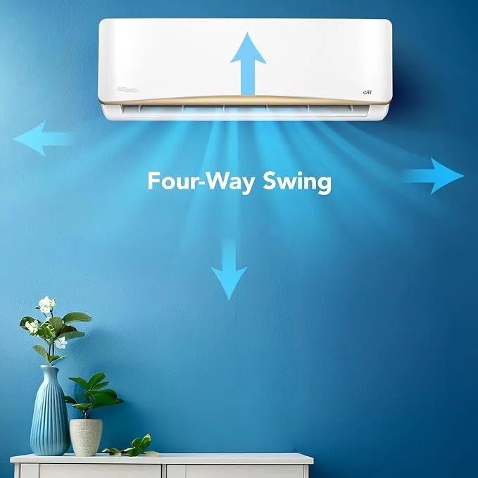 Super General 3.0 Ton (31400 BTU) Rotary Split Air Conditioner With Rotary Compressor, T3 Climate, 4 Way Swing, Turbo Mode, Gold Fin, Eco Mode, Follow Me Function & Hidden Display SGS366AE White 3