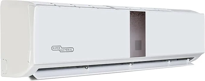 Super General 3.0 Ton (35300 BTU) Piston Split Air Conditioner With Reciprocating Compressor, T3 Climate, 4 Way Swing, Auto Restart, Turbo Mode, Gold Fin, Follow Me Function & Hidden Display SGS370CN White