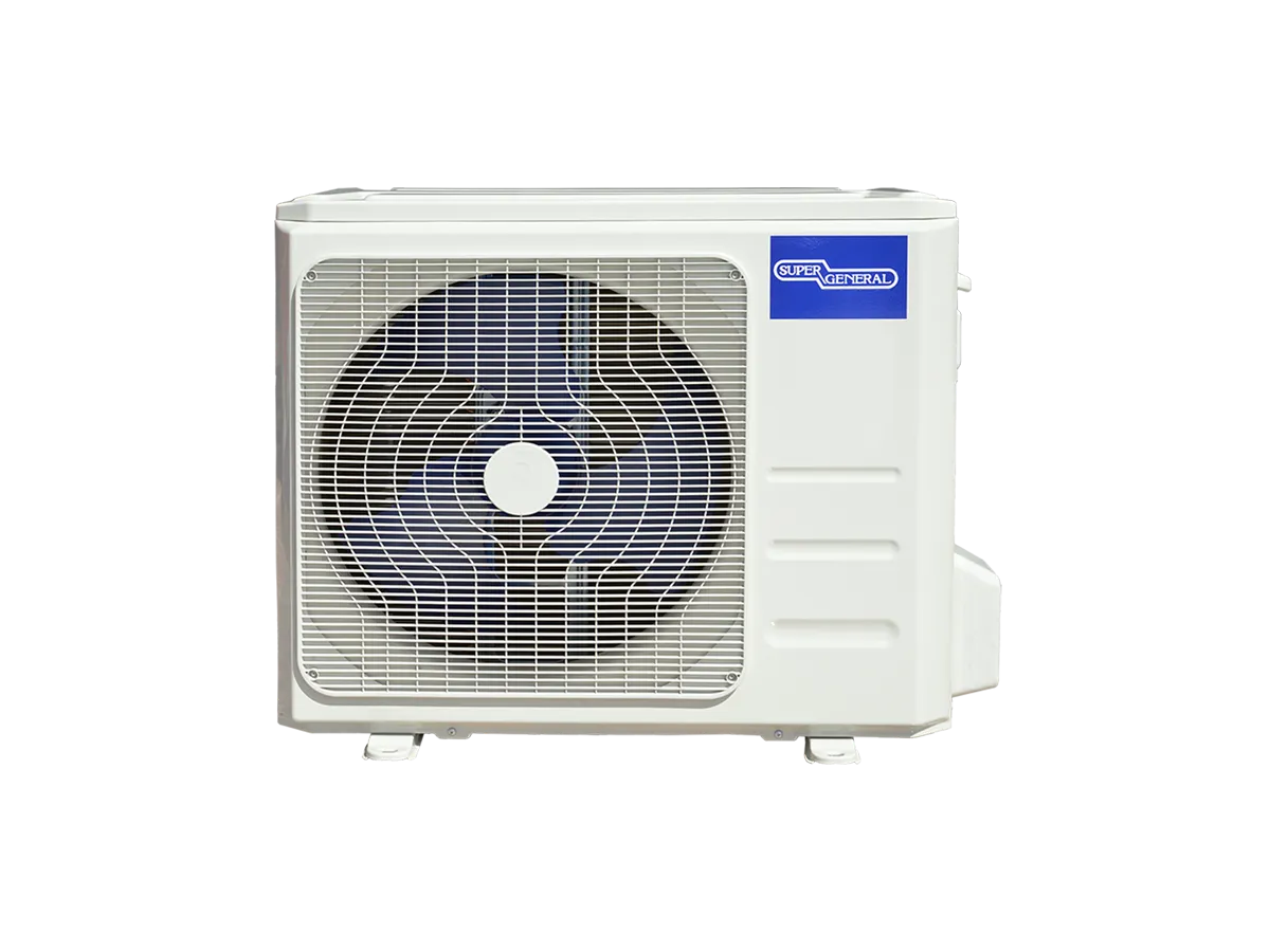 Super General 3.0 Ton (36000 BTU) Piston Split Air Conditioner With Reciprocating Compressor, T3 Climate, 4 Way Swing, Gold Fin, Auto Leakage Detection, Auto Restart, Follow Me Function & Hidden Display SGS370CE White