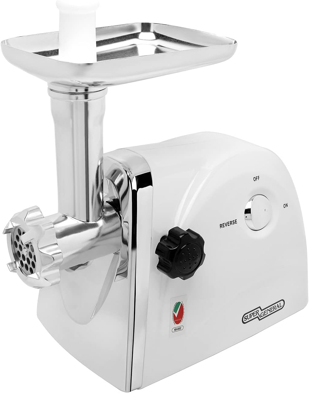Super General 3-in-1 Electric Meat Grinder, 800W Max Locked Power, Powerful Copper Motor, 3 Grinding Plates, Sausage & Kubbe Attachments, Reverse Function – SGMG85Y 4
