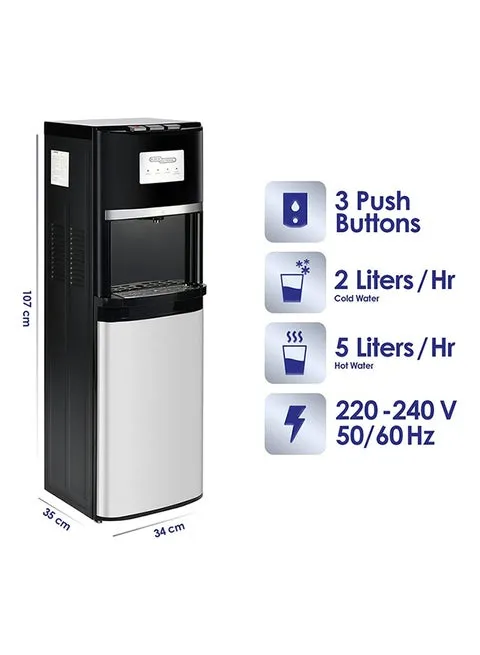 Super General 3 Tap Bottom Loading Water Dispenser SGL2020BM Black 3