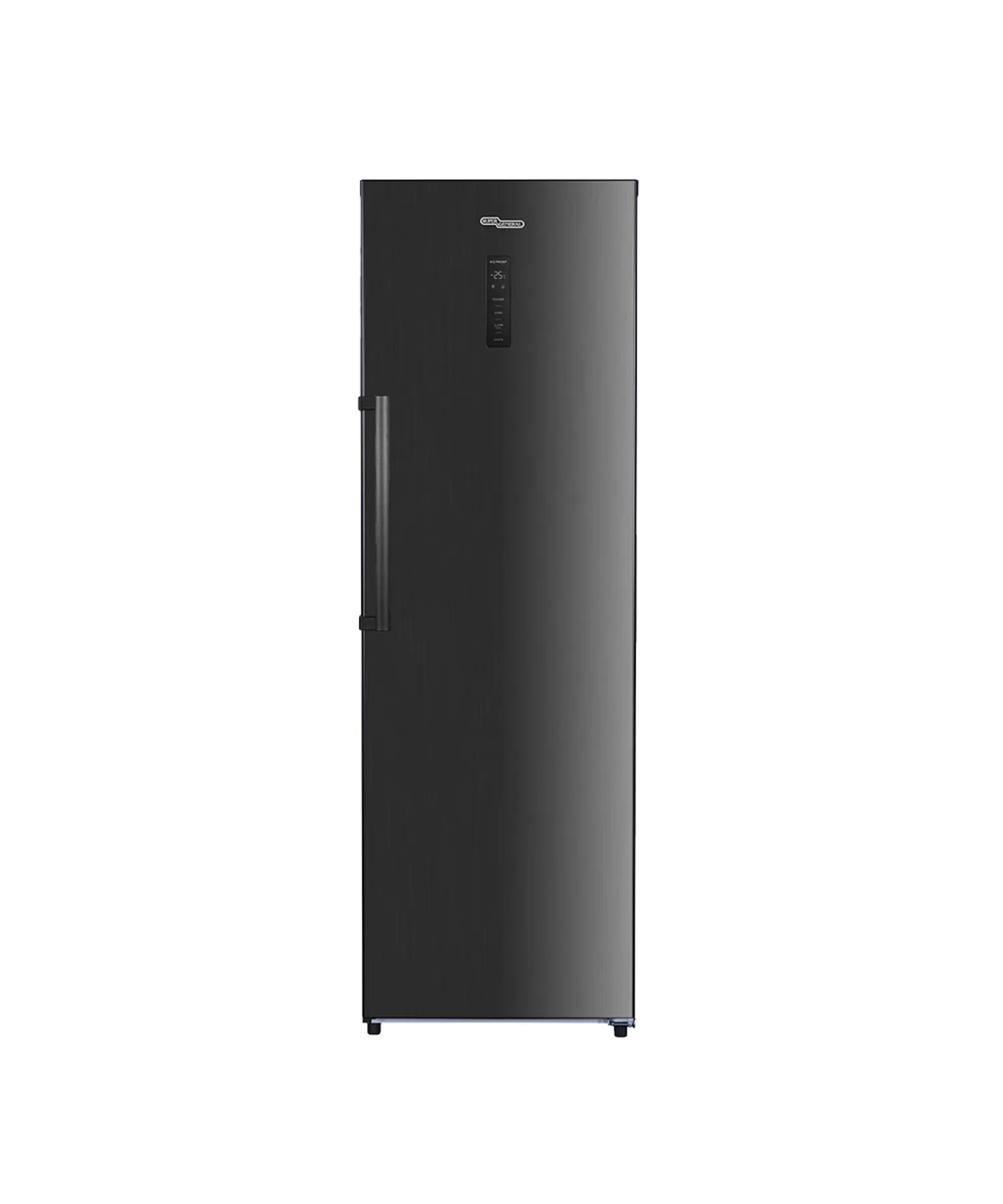 Super General 307L Upright Freezer With Inverter Compressor, Total No Frost Cooling, Electronic Temperature Control, External LED Display & Interior LED Light SGUF411NFPE Inox