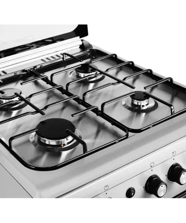 Super General 60×60 Freestanding 4 Burner Gas Cooker – SGC6470MSFS Metallic Silver with Stainless Steel Hob, Gas Oven, Gas Grill, Auto Ignition & Double Glass Door 3