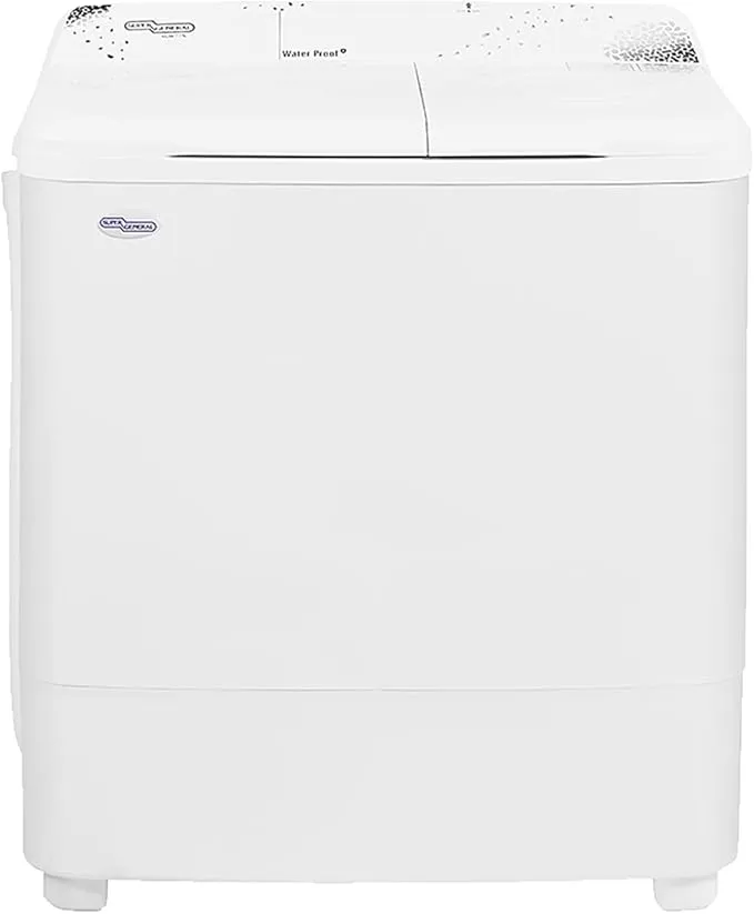 Super General 7Kg Twin Tub Semi-Automatic Washing Machine With Lint Filter & Spin Dry SGW77N White