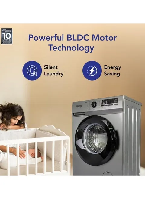 Super General 8Kg Front Load Fully Automatic Washing Machine 1400 RPM With BLDC Inverter Motor, Built-In Heater, LED Display & 15 Wash Programs SGW8250NLEDS Silver 3