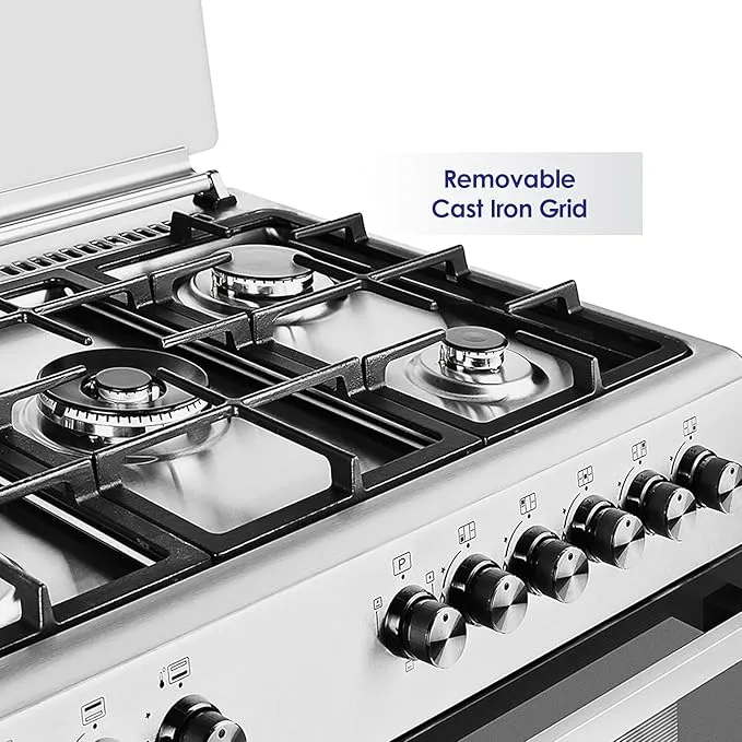 Super General 90×60 Freestanding 5 Burner Gas Cooker – SGC9603FSHG Stainless Steel with Gas Oven, Rotisserie, Auto Ignition & Thermostat 4