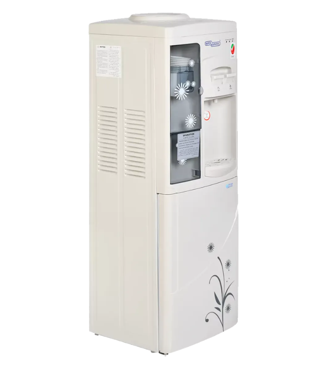 Super General Free Standing Hot & Cold Water Dispenser With Cabinet, Stainless Steel Tank, Paper Cup Holder & R134a Refrigerant SGL1171 White 4