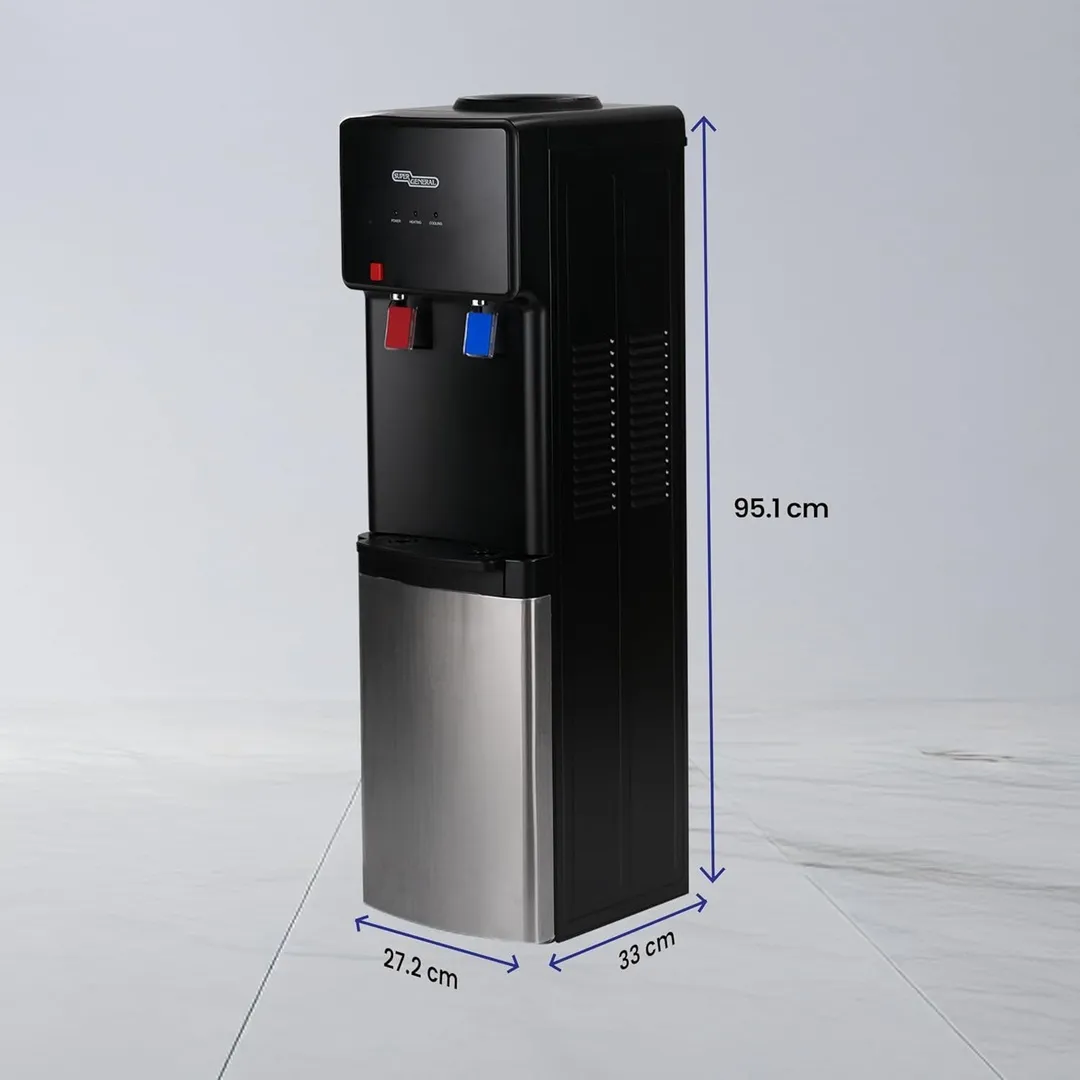 Super General Hot & Cold Top Load Water Dispenser With 5L Cold Water Tank, Stainless Steel Tank, Compressor Cooling & Child Safety Lock SGL3871 White 4