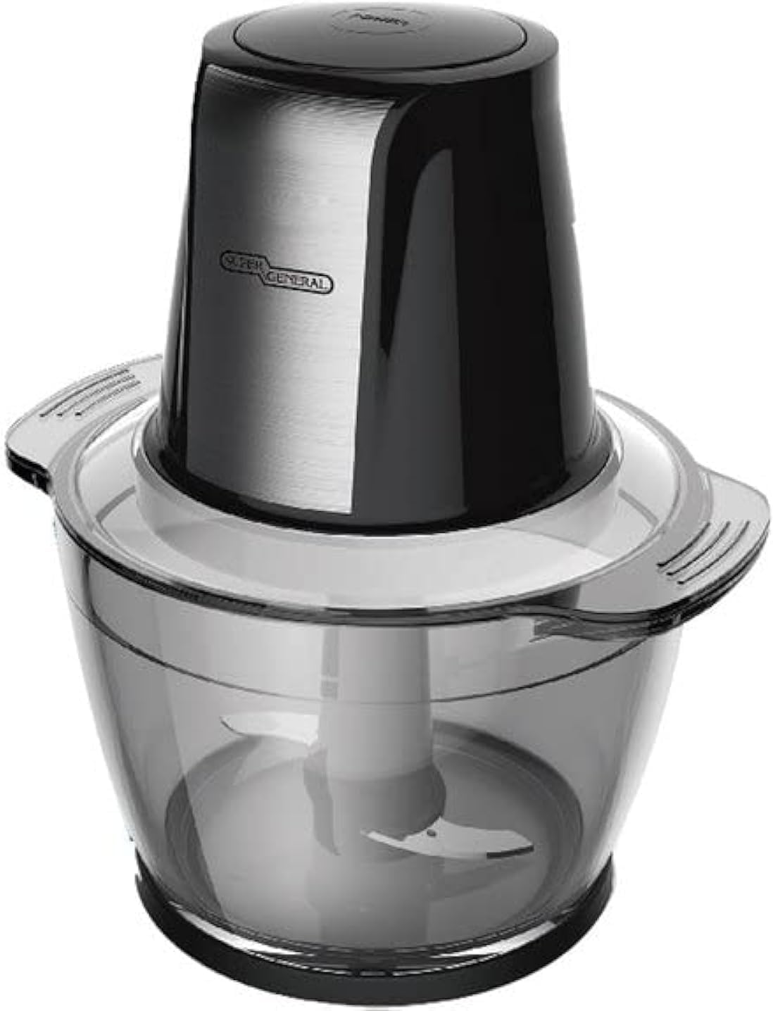 Super General SGCH13D Mini Food Chopper, 500W Motor, 1L Transparent Glass Bowl, Stainless-Steel Blade, Single-Speed Operation, Black – 1-Year Warranty