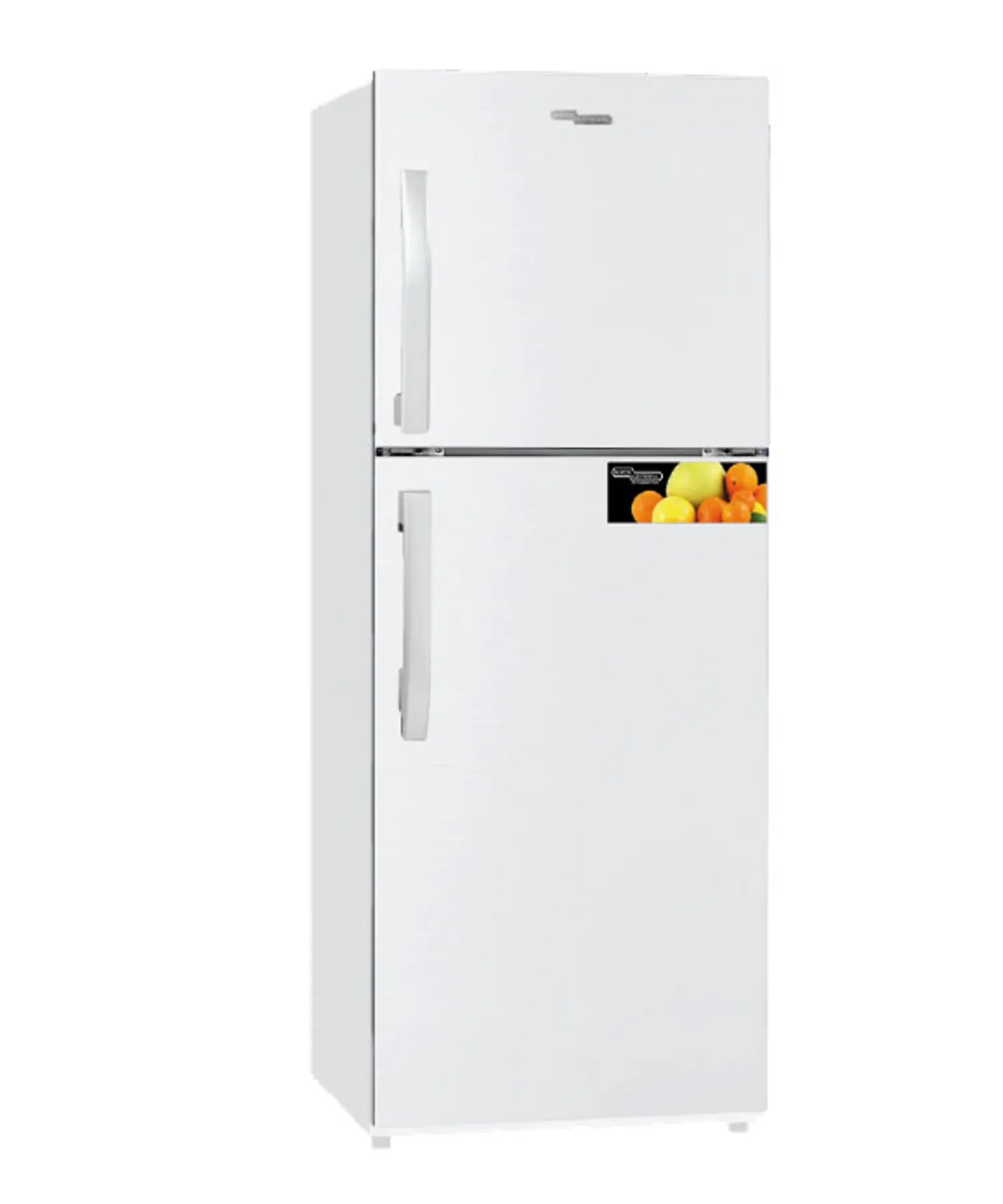 Super General SGR255E 255L Top Mount Refrigerator, No Frost Double Door Refrigerator with Electronic Temperature Control, Reversible Door, Adjustable Glass Shelves, R600a Refrigerant, White