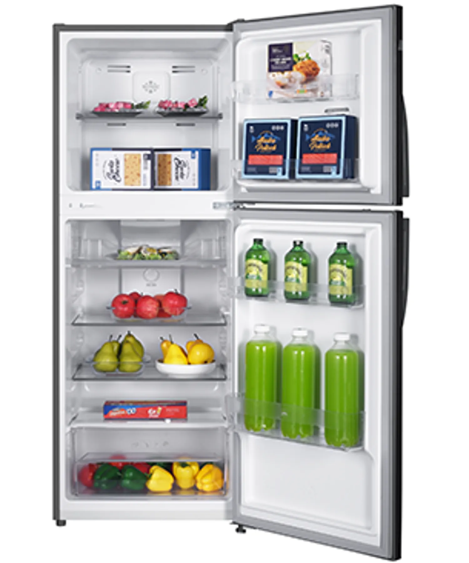 Super General SGR260NE 260L Top Mount Refrigerator, No Frost Double Door Refrigerator with Electronic Temperature Control, Multi-Air Flow Cooling, Chiller Zone, LED Interior Light, Inox Finish