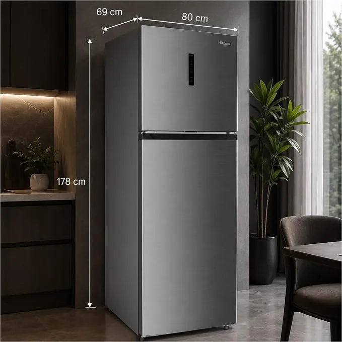Super General SGR610W 610L Top Mount Refrigerator, No Frost Double Door Refrigerator with LED Lighting, Tempered Glass Shelves, Quiet Operation, R600a Refrigerant 3