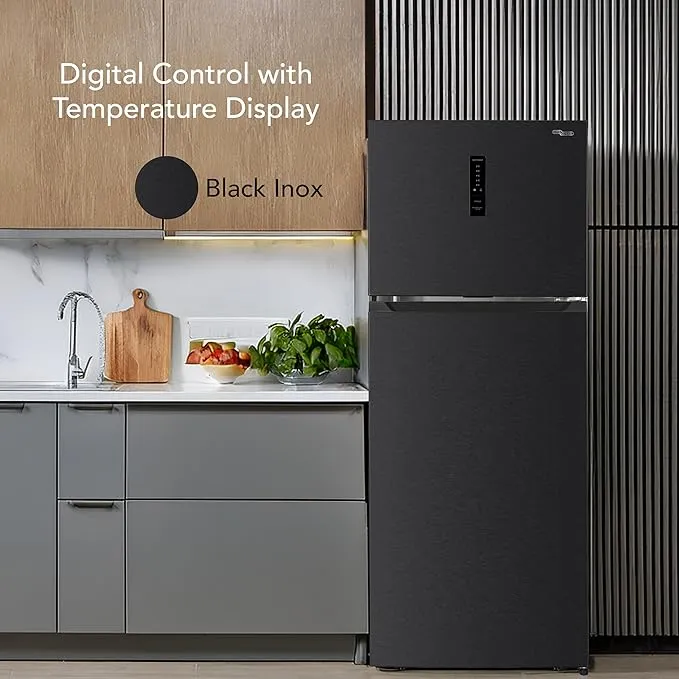 Super General SGR715IE 700L Top Mount Refrigerator, Inverter Compressor No Frost Double Door Refrigerator with Digital Temperature Display, Twist Ice Maker, Chiller Zone, Humidity Control Crisper, LED Lighting, Silver