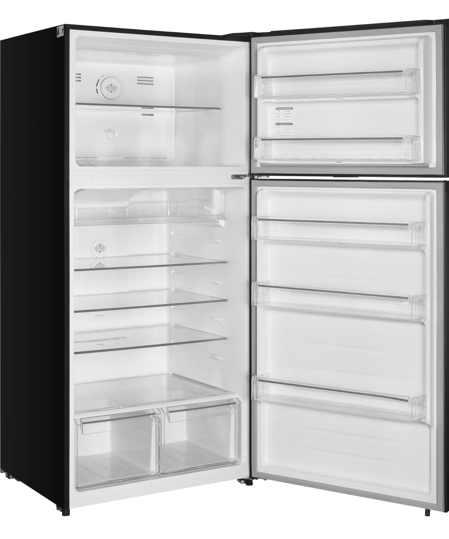 Super General SGR815E 800L Top Mount Refrigerator, Dual Inverter Compressor No Frost Double Door Refrigerator with Twist Ice Maker, Electronic Temperature Control, LED Lighting, Black Inox Finish