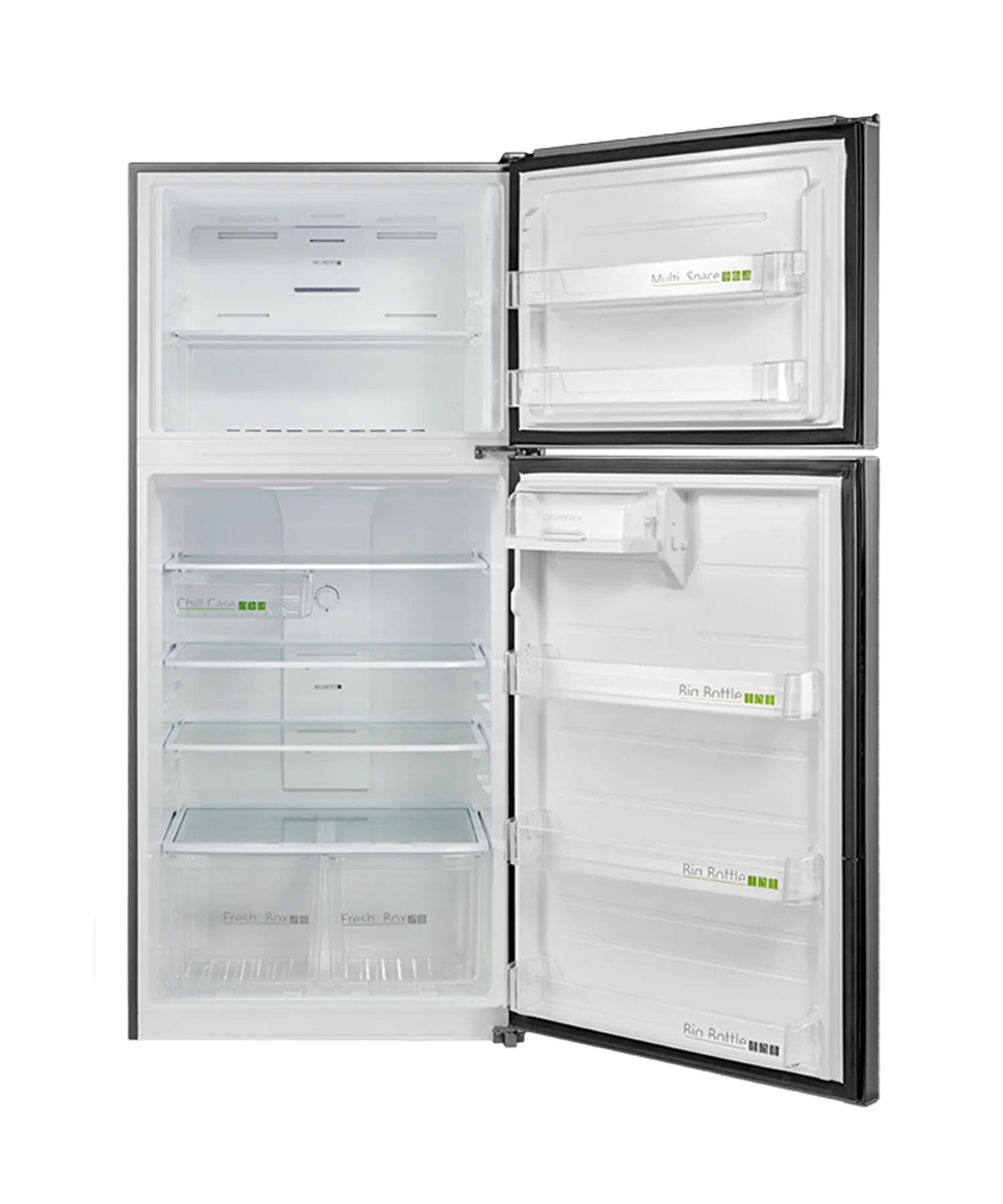Super General SGR845SSE 750L Top Mount Refrigerator, Inverter Compressor No Frost Double Door Refrigerator with Electronic Control, LED Lighting, Chiller Compartment, Glass Shelves, Lock & Key, Silver 2