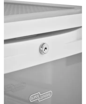 Super General SGSC256 248L Single Door Showcase Chiller, Commercial Beverage Cooler with Glass Door, 5 Wired Shelves, R600a Refrigerant, White 3