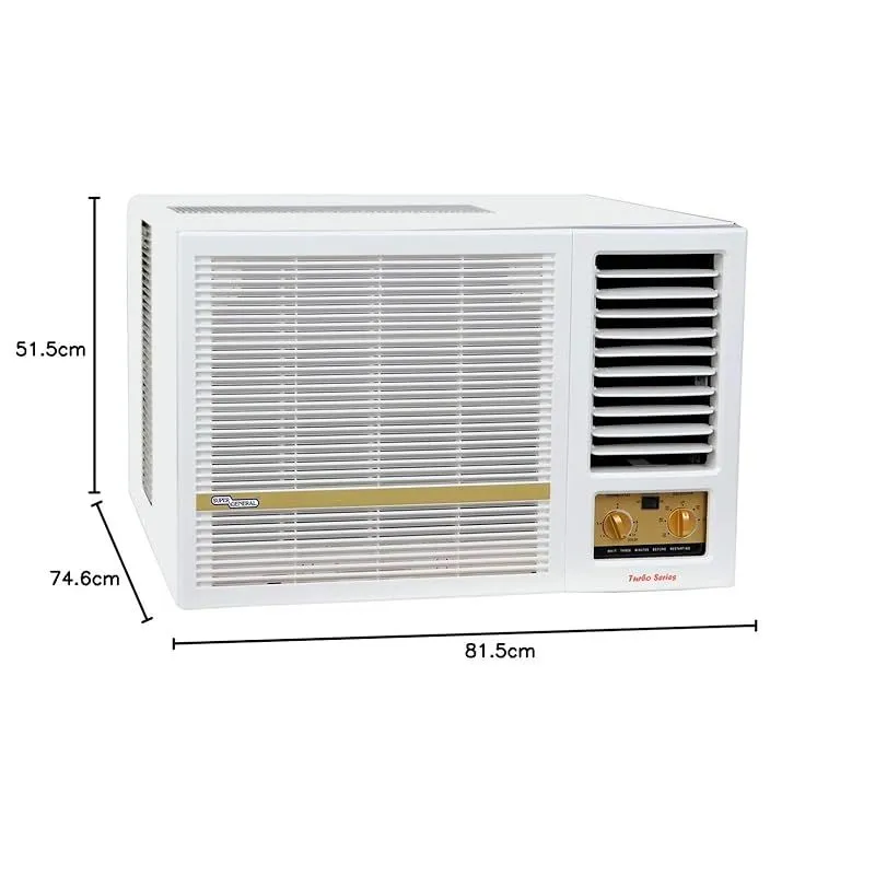 Super General Window Air Conditioner 1.5 Ton 18000 BTU 2408W Rotary Compressor SGA19HE White 2
