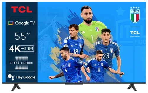 TCL 55 Inch UHD 4K Google Smart TV LED Television With HDR10, AiPQ Engine, Dolby Audio, Google TV, Built-In Chromecast & Bluetooth 55P61B Titanium