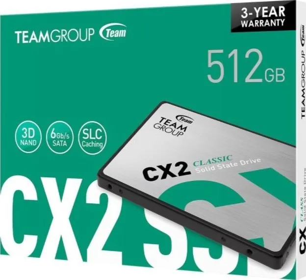 Team Group CX2 2.5" 512GB SATA III 3D NAND Internal SSD, Read/Write Up to 530/470 MB/s, SATA III 6Gb/s, DC +5 Voltage, 1,000000Hr MTBF, 120TB Written Terrabyte | T253X6512G0C101 4