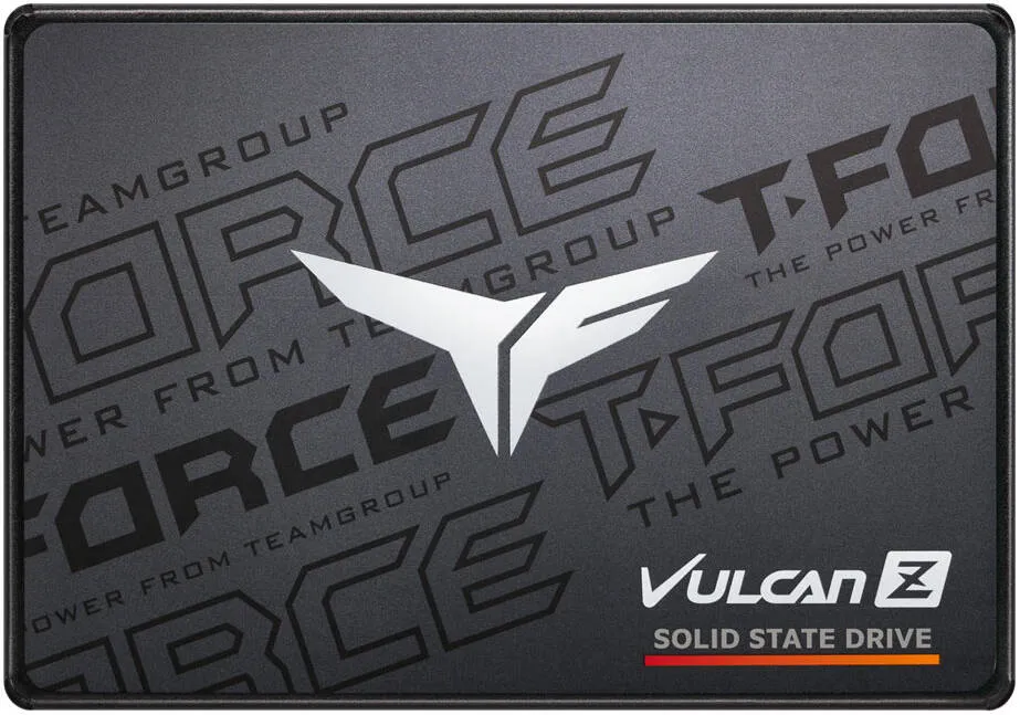 Team Group Vulcan Z Internal SSD, 1TB Capacity, Up to 550 MB/s Sequential Read & 500 MB/s Sequential Write, 200 TBW, 3D NAND Type, Shock Resistant, Gray | T253TZ001T0C101