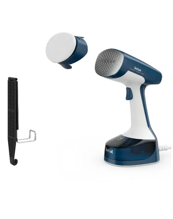 Tefal Access Steam Easy Handheld Garment Steamer DT7130G0, 1400W, Up to 25g/min Steam, 15-Second Heat-Up, 150ml Water Tank, Microfibre Dust Brush, Door Hook, White/Blue