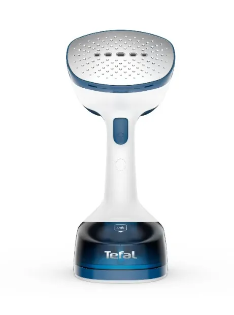 Tefal Access Steam Easy Handheld Garment Steamer DT7130G0, 1400W, Up to 25g/min Steam, 15-Second Heat-Up, 150ml Water Tank, Microfibre Dust Brush, Door Hook, White/Blue