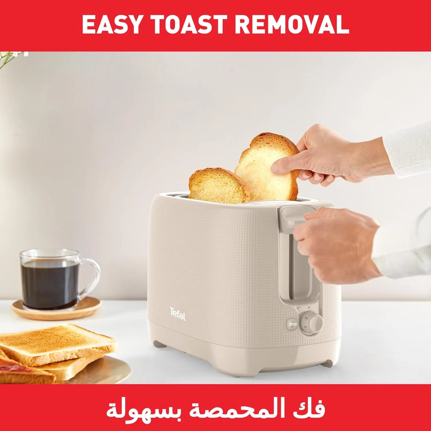 TEFAL TOASTER | Morning 2-Slot Toaster with Bun Warmer for Rolls, Baguettes & Croissants | 7 Browning Levels  | TT2M1B27 3