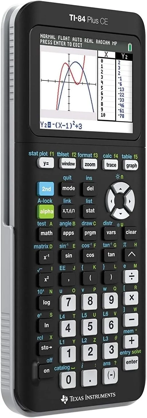 TEXAS INSTRUMENTS CALCULATOR TI-84 PLUS CE PYTHON ENHANCED GRAPHING PLUS SOFTWARE BLACK