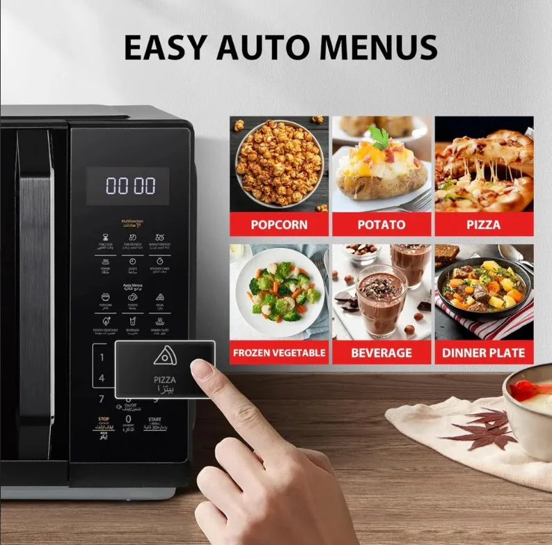 TOSHIBA Microwave Oven 20L Solo Microwave 11 Power Levels, 6 Auto Menu, Easy Defrost-Black-MW3-EM20PE(BK) 4