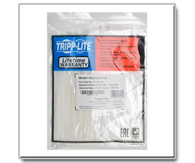 Tripp Lite 19.05 cm Nylon Cable Ties - 100-Pack (P352-07N-100) 2