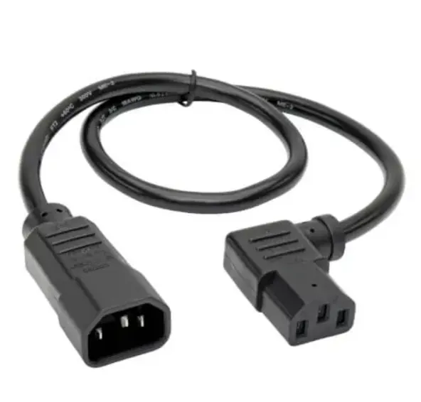 Tripp Lite P004-002-13LA IEC C14 to C13 Left-Angle Power Extension Cable – 10A – 0.61m (2ft)