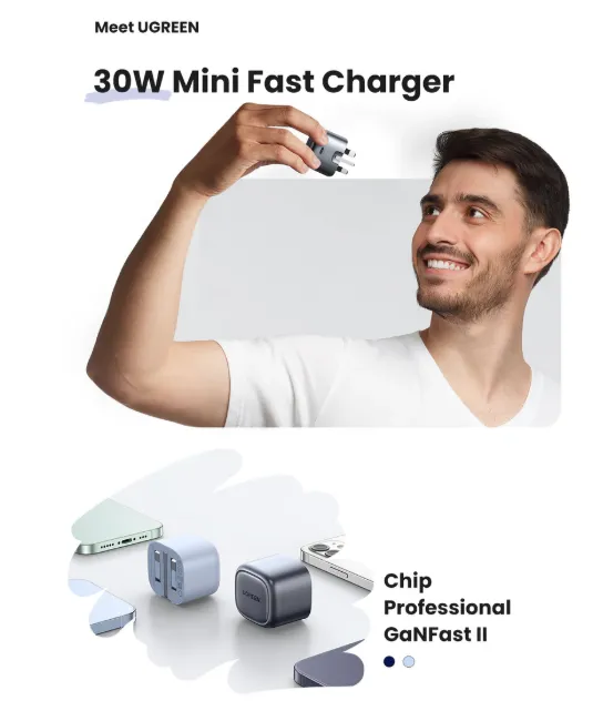 UGREEN CD305-90878 GaN Fast Charger 30W UK 3