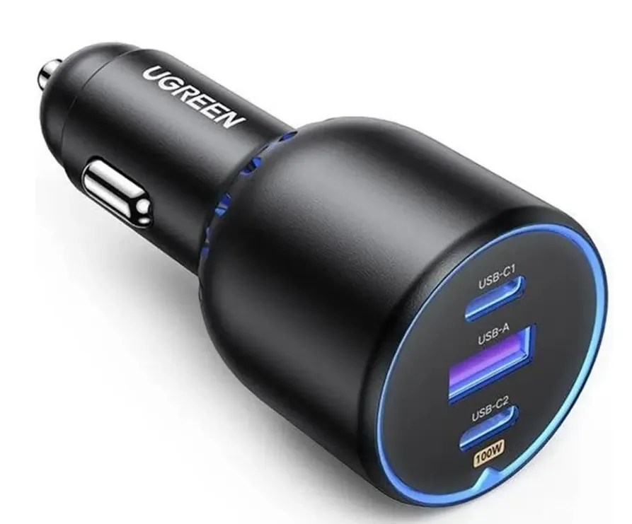 UGREEN EC705-35025 130W 3‑Port Fast Car Charger 4