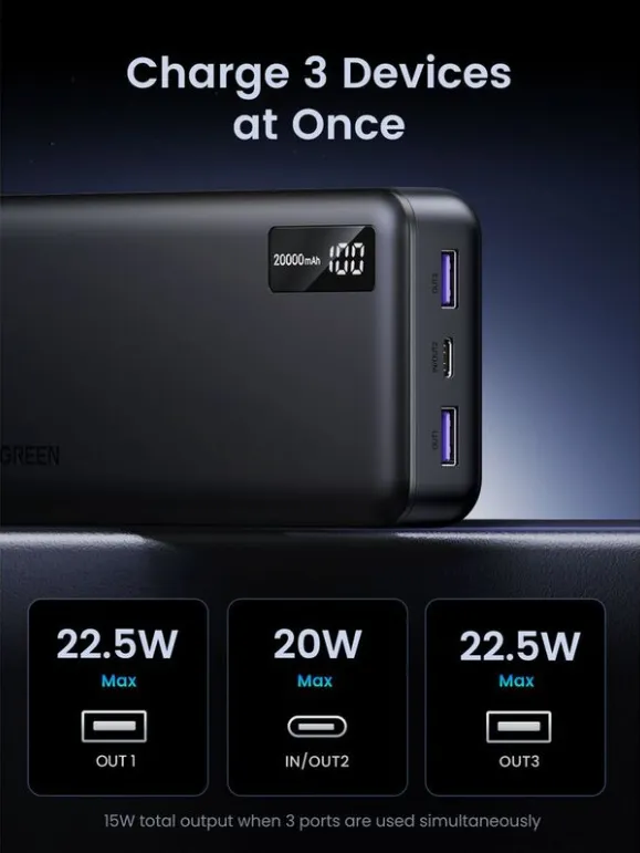 UGREEN PB312-25683 20000mAh PD 22.5W Power Bank 5