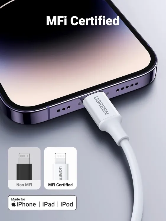 UGREEN USB‑C to Lightning Cable 2M White US171-60749 4