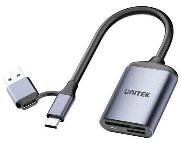UNITEK 2-in-1 USB-C/A SD4.0 Card Reader with High