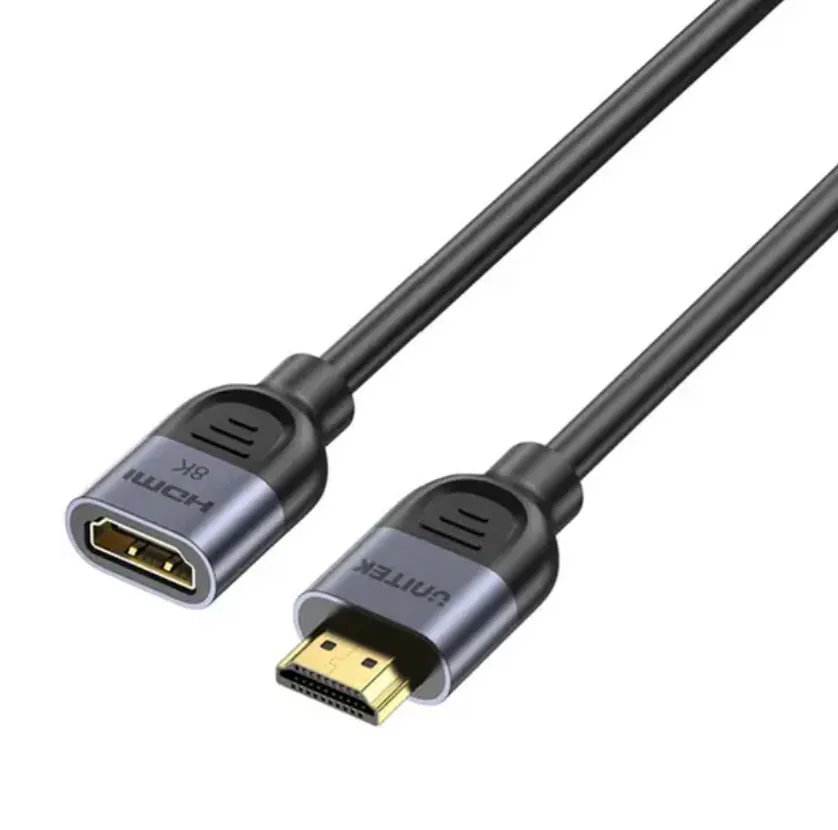 Unitek 2M, 8K 60Hz HDMI 2.1 Male to Female Extension Cable, Black, UNITEK Gift BoxC11091AGY01-2M
