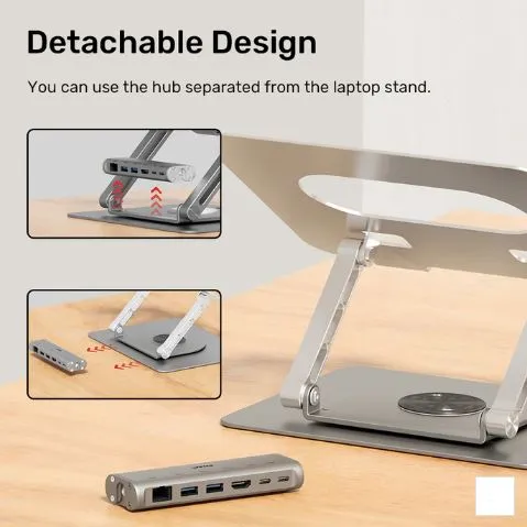UNITEK 360° Rotating Laptop Stand with USB-C Hub D1109B01 3