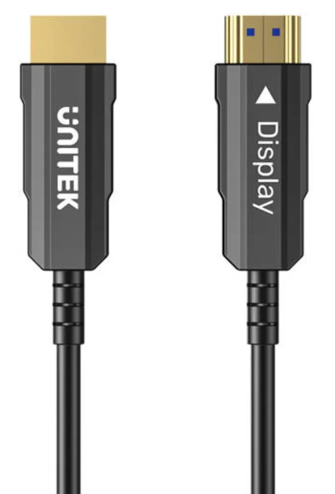 UNITEK HDMI 2.0 Active Optical Cable - Ultra High-Speed 50m Black Fiber Optic Cable Supporting 4K@60Hz, HDR, 18Gbps Bandwidth, and HDCP 2.2 for Home Theater, Gaming, and Professional Applications 3